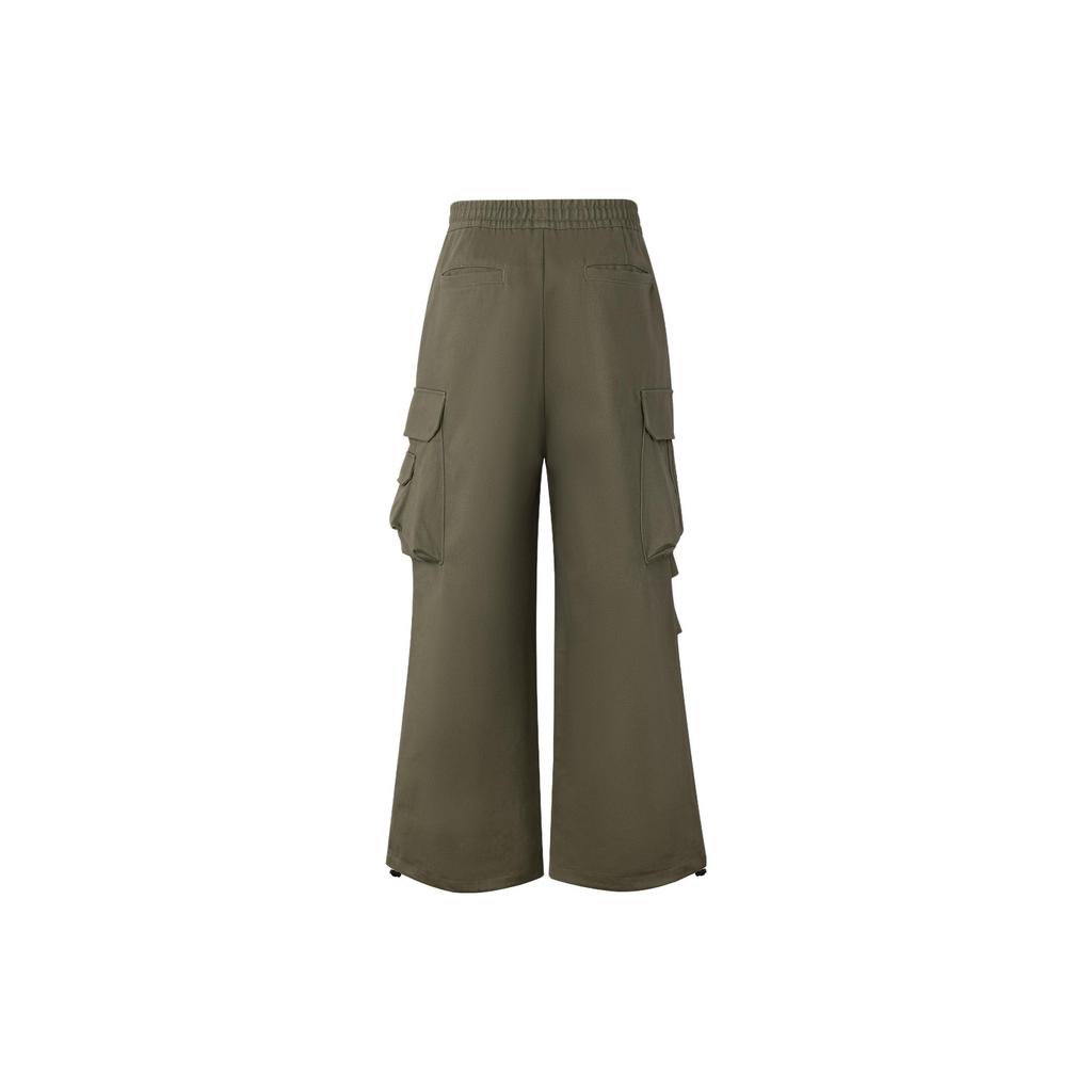 Adidas Originals Loose Fit Solid Color Sports Lace-Up Cargo Pants Men Pants Rock-Olive JG3957