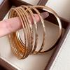 6Pcs/7Pcs Europe American Style Wide Open Bangle Set Gold Silver Exaggerated Bracelet  Girls