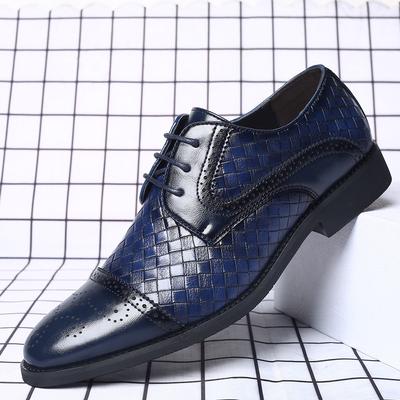 Zapatos Formales de Vestir de Negocios para Hombre, Oficina, Cuero Tejido, Hombre, Clásico Británico Brogue Derby, Planos para Hombre para Exteriores, Bodas, Fiestas