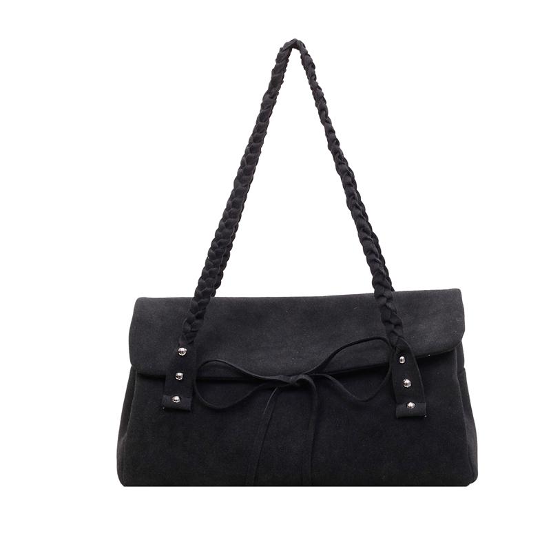 Simple and Stylish Women's Shoulder Bag Woven Shoulder Strap Tassel Bow Decoration Large Capacity Casual Daily Bag Suitable for  Women's Holiday Gift