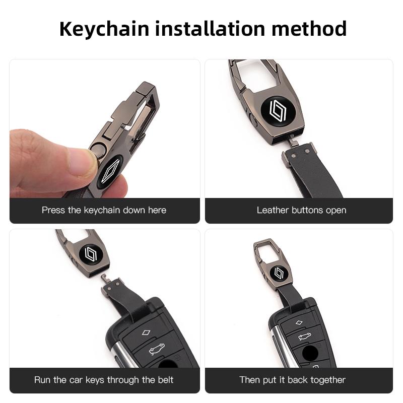 Interieurstickers Zinklegering Auto Sleutelgesp Auto Sleutelhanger Sleutelhanger Voor Renault Clio Koleos Megane Espace QM6 Kadjar Captur Sceni