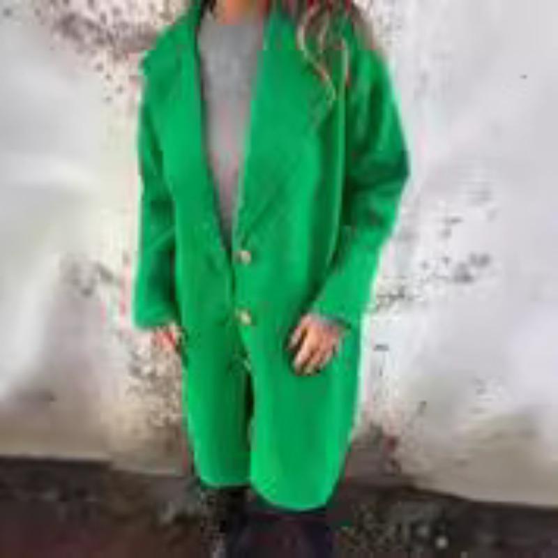 New Women's Autumn and Winter Lapel Long Sleeve Casual Wool Jacket