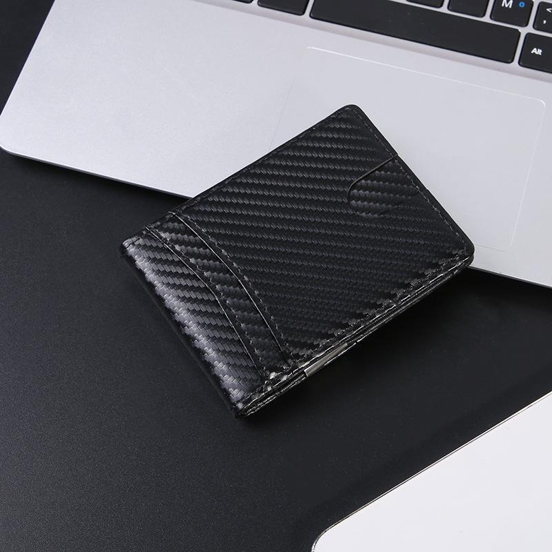 

Минималистичный держатель для карт и кошелек из углеродного волокна с RFID-защитой от кражи чёрный
