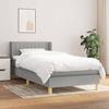 Maison Exclusive - Bed Slatted Base and Mattress Light Grey 90x190 Cm Fabric