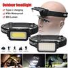 Powerful Mini COB Headlamp Type-C Charging Headlights Super Bright 300LM 18650 Head Torch Camping Emergency Waterproof Lantern