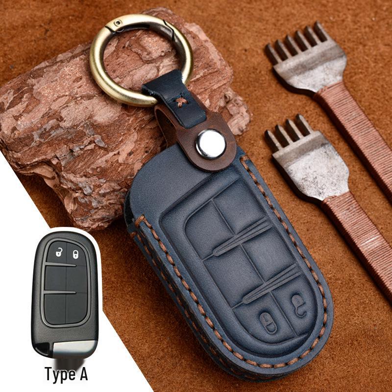 

Jeep Key Case Genuine Leather for Compass, Grand Cherokee, Cherokee, Commander