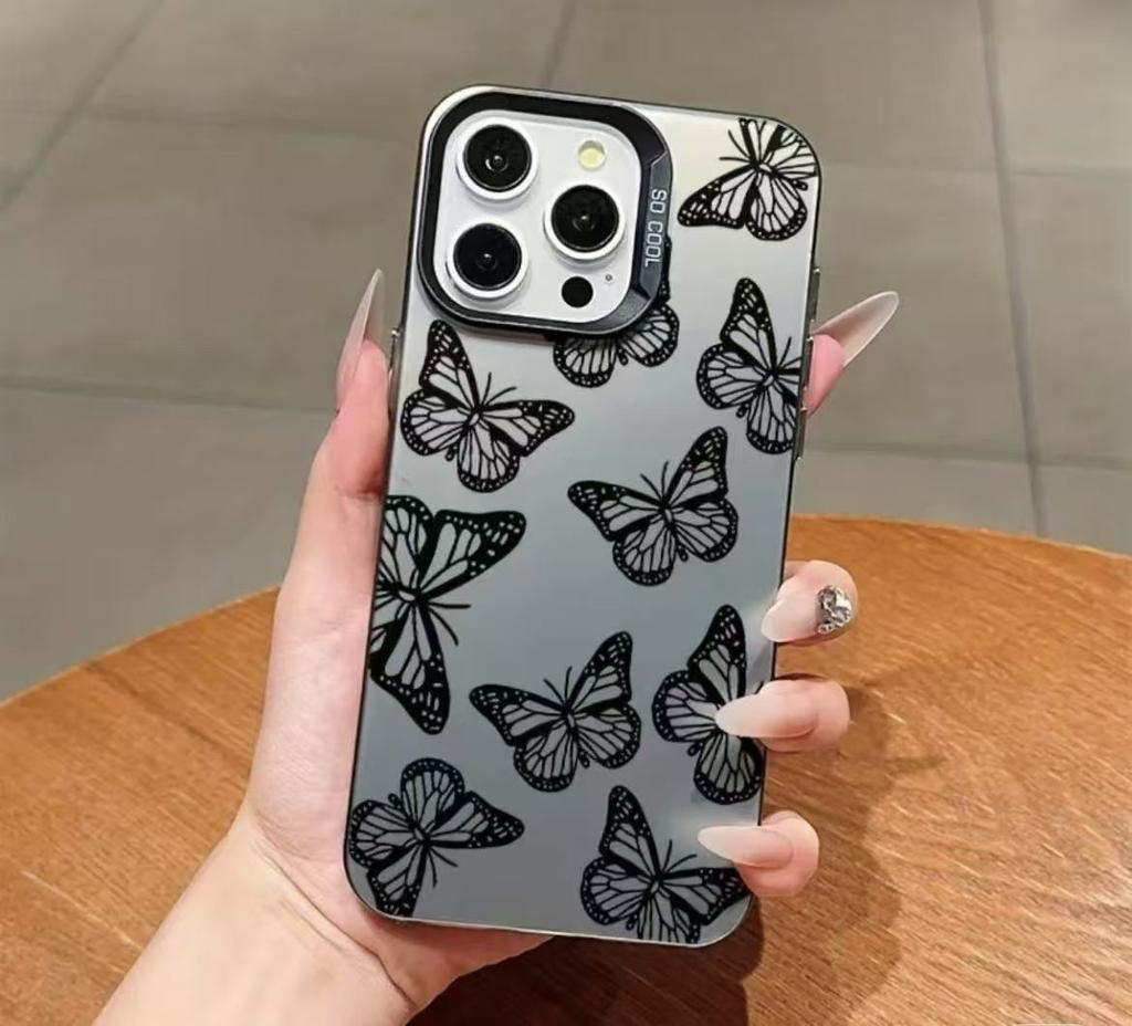 The New Black Butterfly Is Suitable for Iphone17 Mobile Phone Case Apple 15promax/14 Anti-drop 13pro12/12E Women