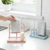 Ociekacz do zlewu Stojak Kuchenny Wieszak Wiszący Ociekający Ręcznik Umywalka Półka Blat Organizer Uchwyt na Gąbki Ścierki z Wyjmowaną Tacką