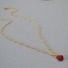 French High-End Geometric Red Agate Minimalist Earrings & Necklace Set