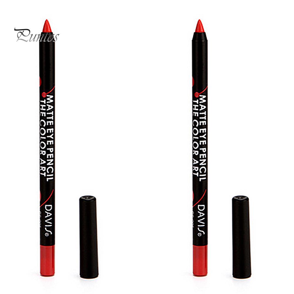 Puntos Waterproof Long Lasting 12 Colors Lipstick Pencil Silky Matte Lip Liner Cosmetic