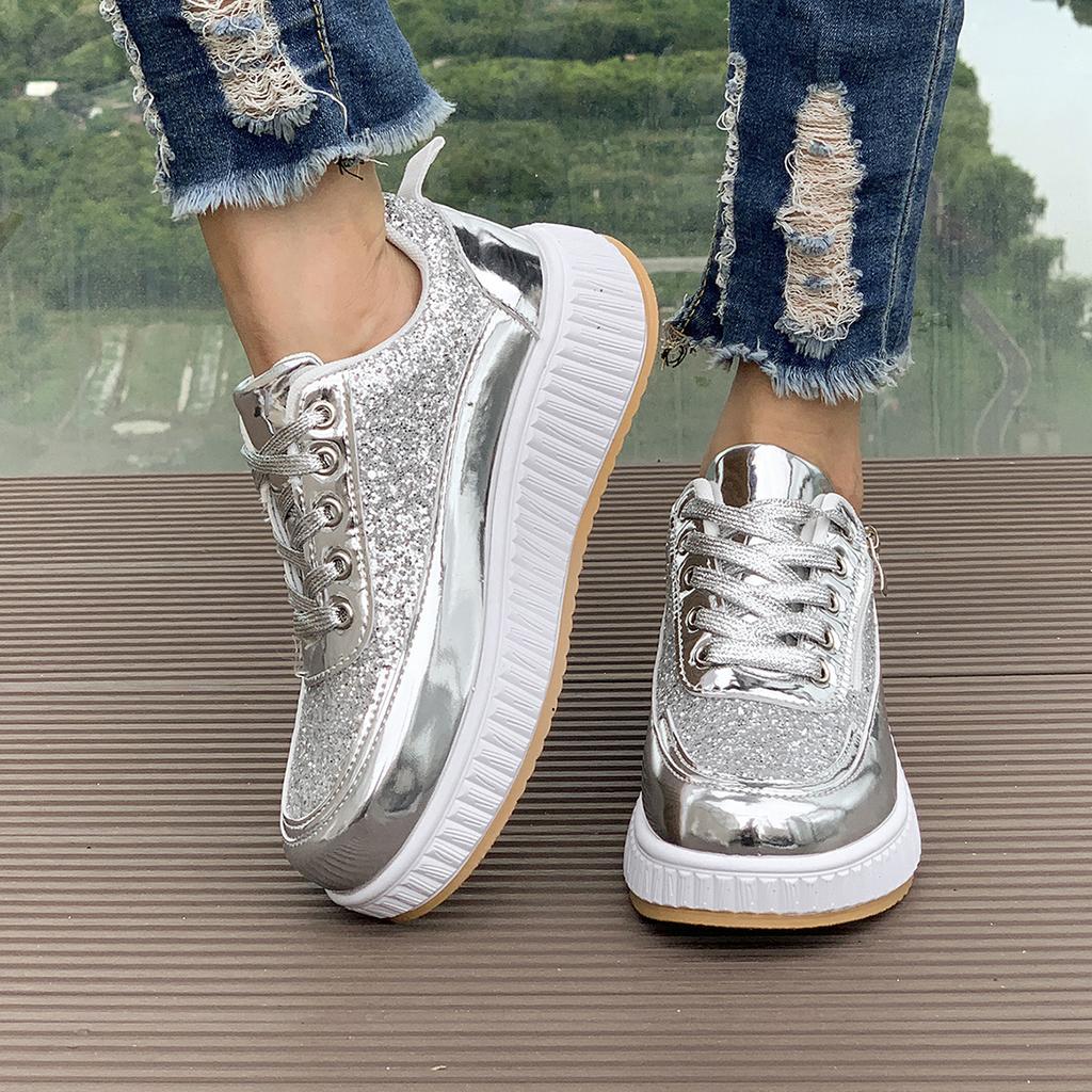 Women Autumn Zip Comfortable Fashion Casual Sneakers Women Trend Lace Up Thick Bottom Vulcanized Flats Sneakers  De Mujer