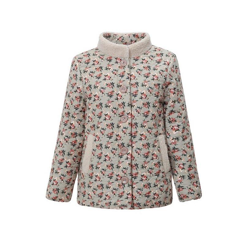 Padded clothes women's winter clothes velvet new coat padded clothes floral versatile thickened padded jacket