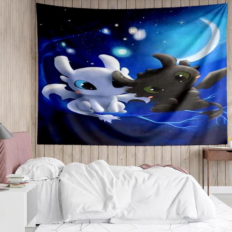 1PC Dragon's Glimmering Fish K-pop music group Tapestry Accessories for Bedroom,Livingroom, dormitory Room Wall Decor Fan Birthday Gifts