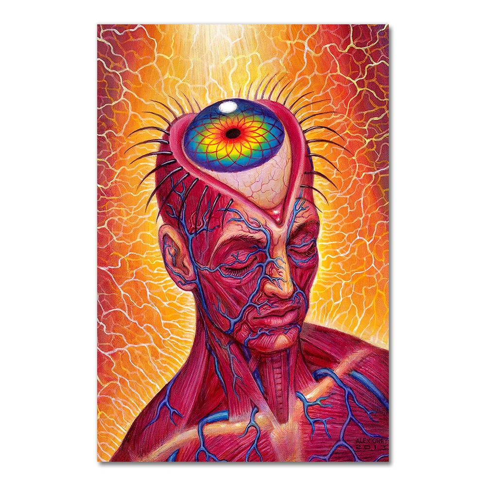 Alex Grey Psychedelic Trippy Tree Life Modular Pictures Modern Home Decoration Wall Art Canvas Prints Painting Bedroom Poster
