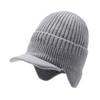 Winter Knitted Hat Solid Color Men Women Thickened Fleece Lining All-weather Hat Cold Weather Outdoor Headwear
