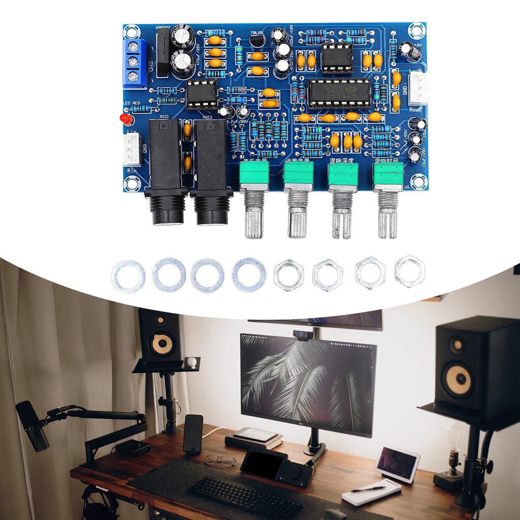 Placa de Amplificador de Reverberación para Karaoke PT2399 Profesional Mejora la Salida de Sonido Para Cantantes Aficionados y Sistemas de Entretenimiento Personales