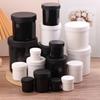 1 pot en plastique blanc/noir de 30 à 1 000 ml, pour masque, crème, récipient de stockage des aliments, contenant vide pour cosmétiques, boîte de maquillage