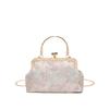 Trendy Chic Vintage-inspired Pink Shell Clutch Bag 2024 New Canvas Shoulder Bag