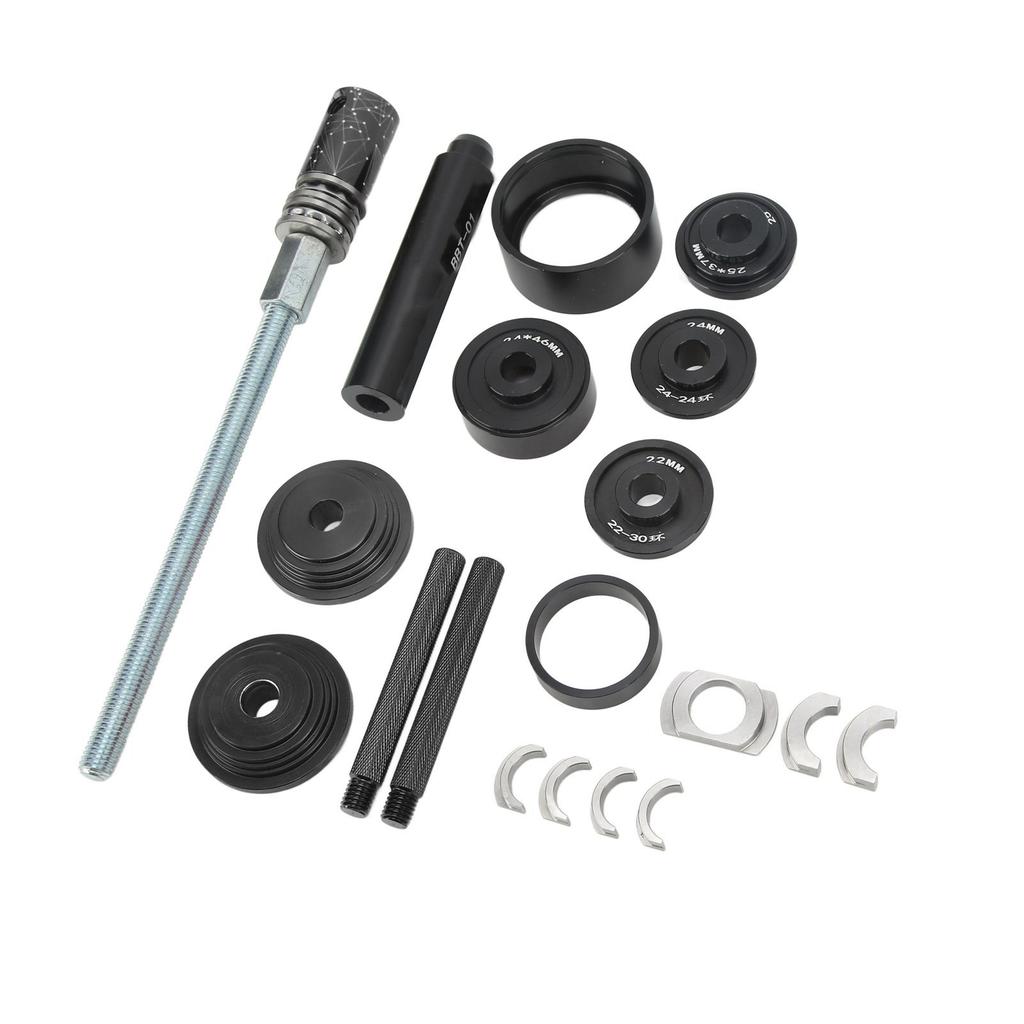 LeBycle Bike Bottom Bracket Install and Removal Tool Kit Aluminum Alloy Press In Center Shaft Bearing Tool Stay Bar Nut