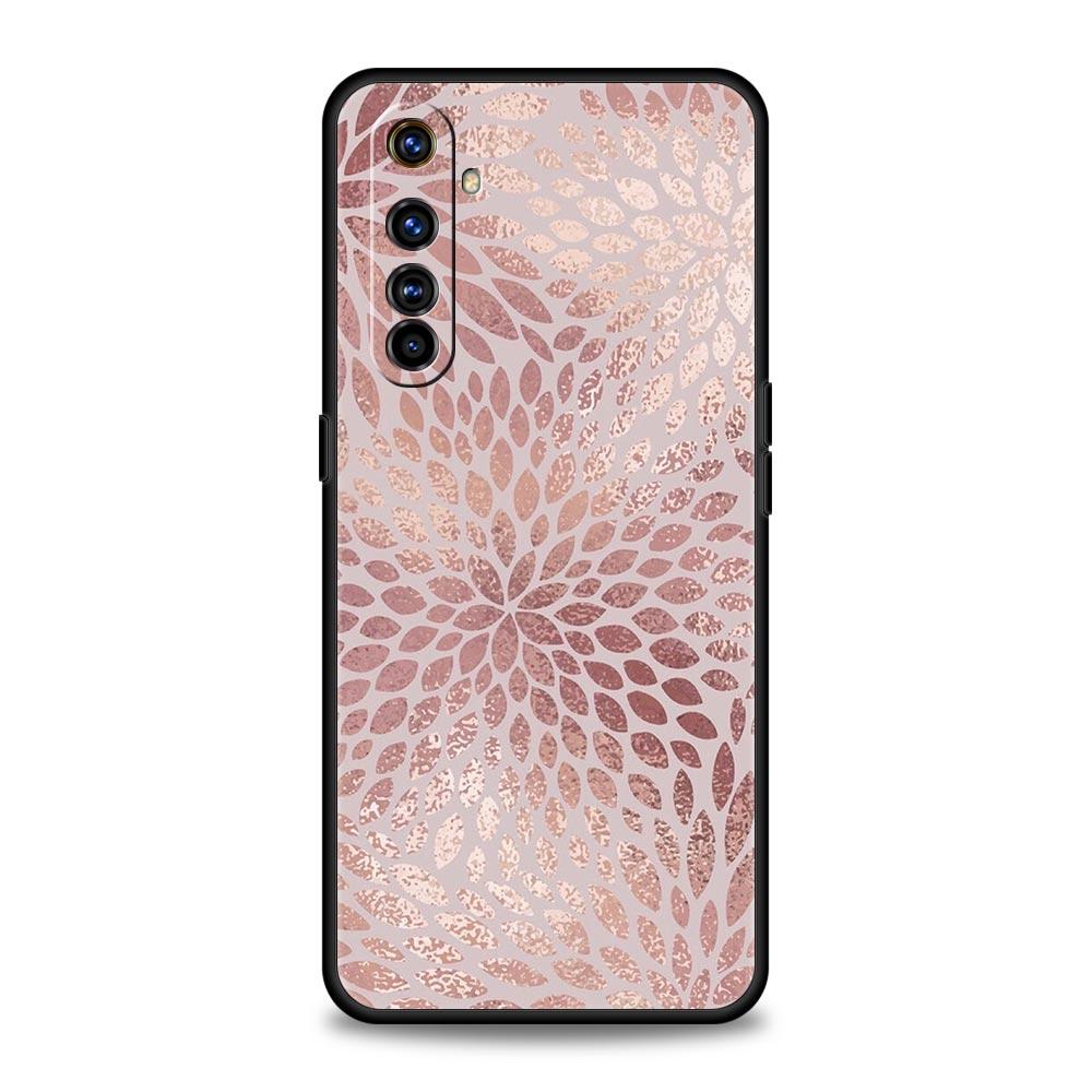 Mooie Rosegouden Kunst Case Voor Realme 12 11 10 9 8 5G 7 6 GT5 GT3 GT2 Pro C21 C11 C25 C35 Voor Realme GT Neo 2 3 3T 5 Cover