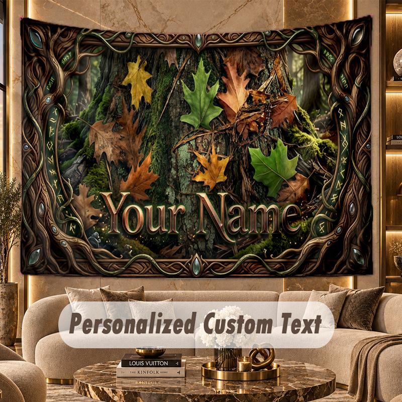 Mountain Landscape (68) Theme Personalized Tapestry Custom Name Text Wall Hanging Tapestry Home Background Decoration