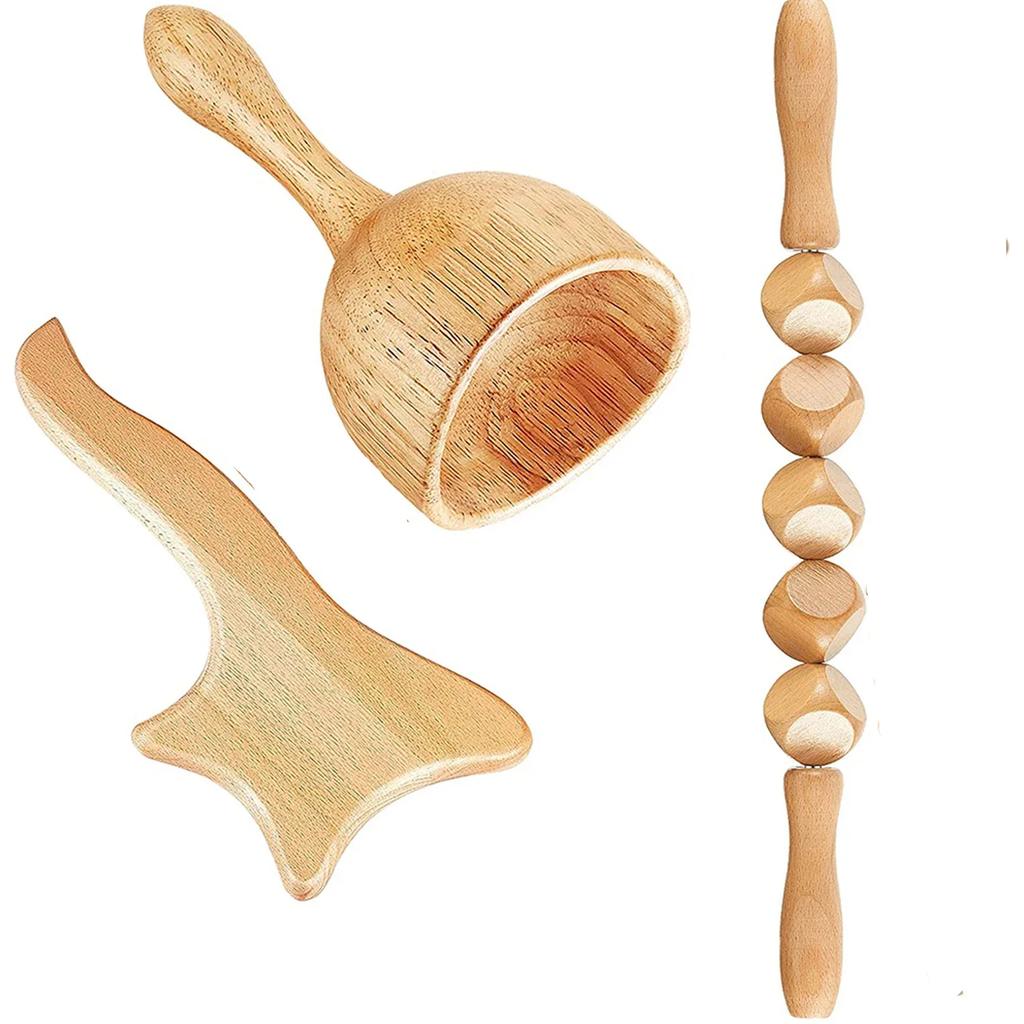 Wood Skin Scraping Therapy Complete Kit Maderotherapy Kit For Reductive Massage Professional Wood Massage Tool For Body Contour