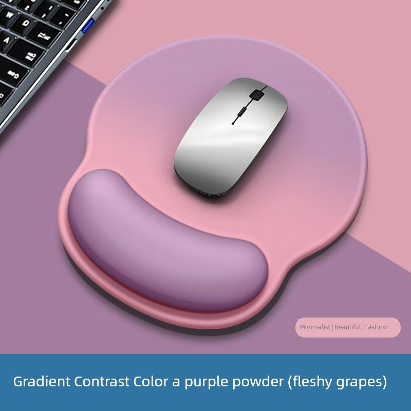 

Minimalist Gradient Memory Foam Wrist Protector Mouse Pad for Girls Purple Pink Gradient-Mouse Pad