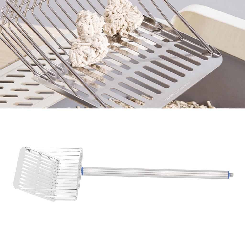   Handle Cat Litter Scoop Stainless Steel Kitty Poop Scooper Chicken Poop Sifter Shovel