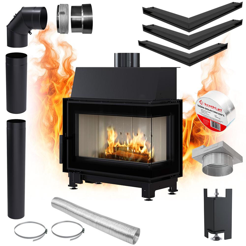 Rechter Lufteinsatz KRATKI SIMPLE 6kW Eco Rückgewinnung SCHLIESS-SET