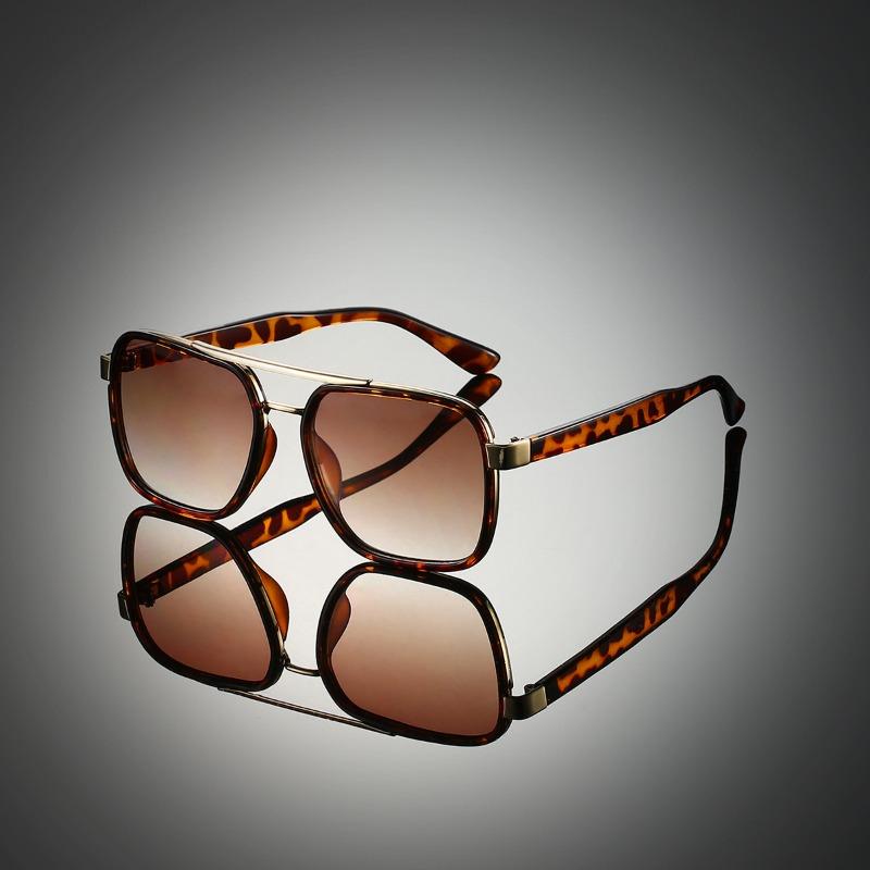 Nicht polarisierte Europa und Amerika Mode Sonnenschutz Lichtblockierende Sonnenbrille Herren Damen Quadratische Bequeme Brille