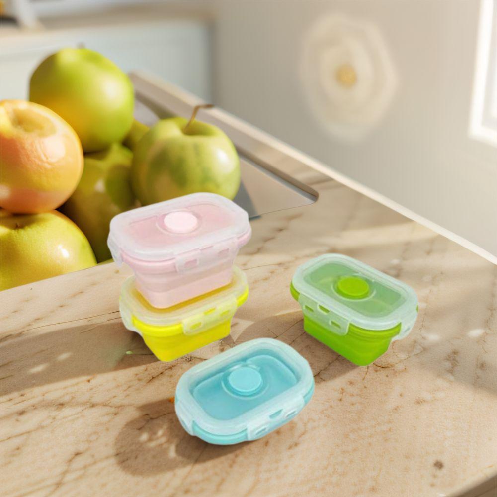 4Pcs 150ml Silicone Food Storage Container Sealed Kids Snack Container  for Home