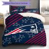 New England Patriots Pattern Bedding Home Decoration Birthday Gift ( 1 Duvet Cover + 2 Pillowcase, Without Core),fan Merchandise.