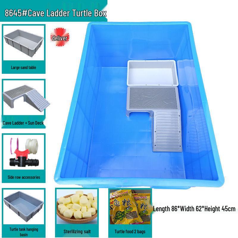 Large Plastic Turtle Tank with Sunning Platform and Breeding Box