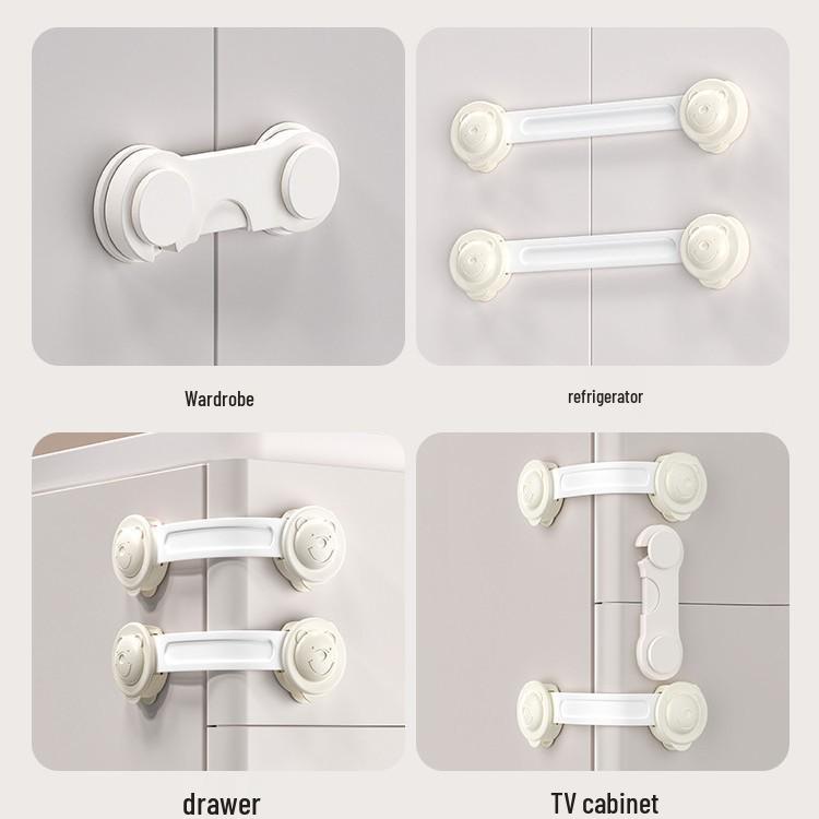 Child Safety Lock: Anti-Pinch Drawer, Door, and Fridge Protection Buckle