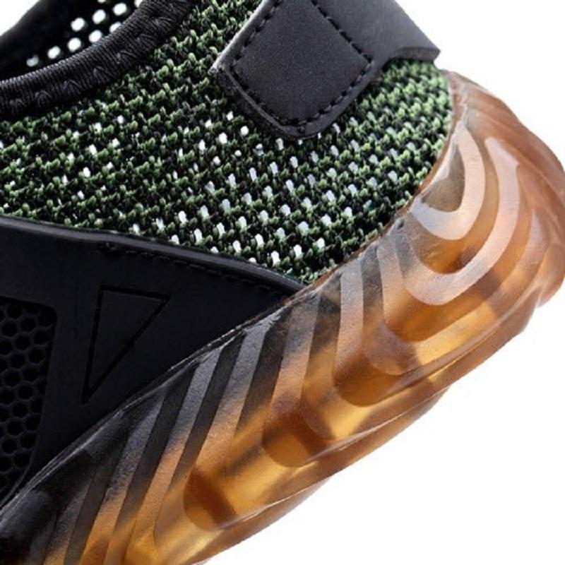 Herren Sneaker zum Radfahren Wandern Sommer Arbeitssicherheit Damen Sportschuhe Rutschfest Leicht Zehenschutzkappe Durchtrittsichere Stiefel