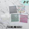 Shopper Crew glitter face cubic sticker festival party performance makeup, 1 piece, 5 types of glitter_Milky set
