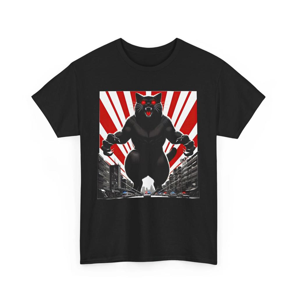 Catzilla Cat Japanese art T-shirt Tops Tees Unisex | Japanese Cyberpunk Tee | Urban Neon Shirt