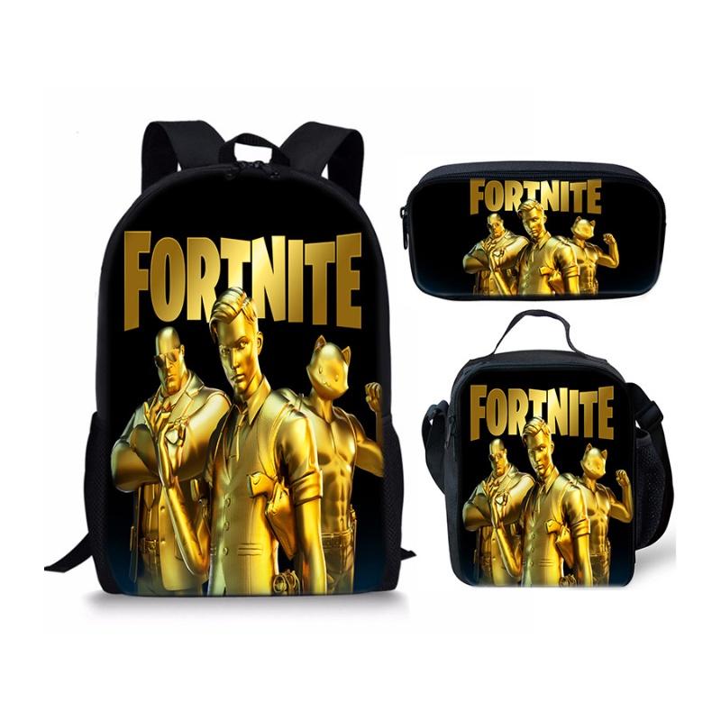 School Bag 3pcs Backpack Lunch Box And Pencil Bag Suitable Teenager For