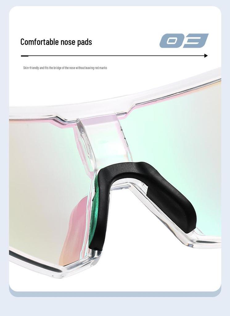 Unisex Photochromic Cycling Sunglasses with Large Integrated Lens