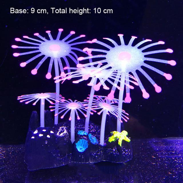 

Силиконовые светящиеся искусственные аквариумные растения, орнамент, подводный асцидий, салат, анемона, коралловые растения, декор, аксессуары