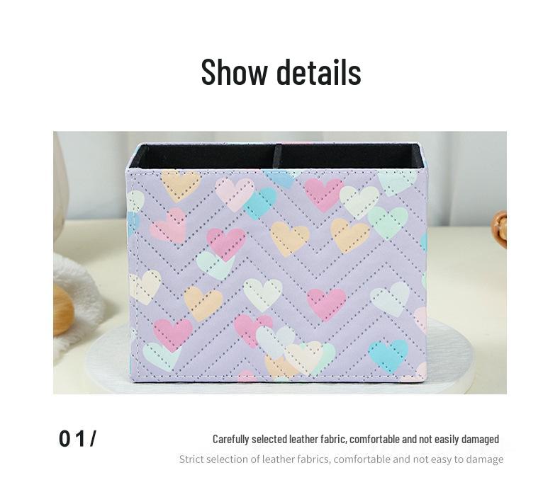 Multifunctional Leather Organizer Box for Pens, Remotes, Office & Makeup Supplies