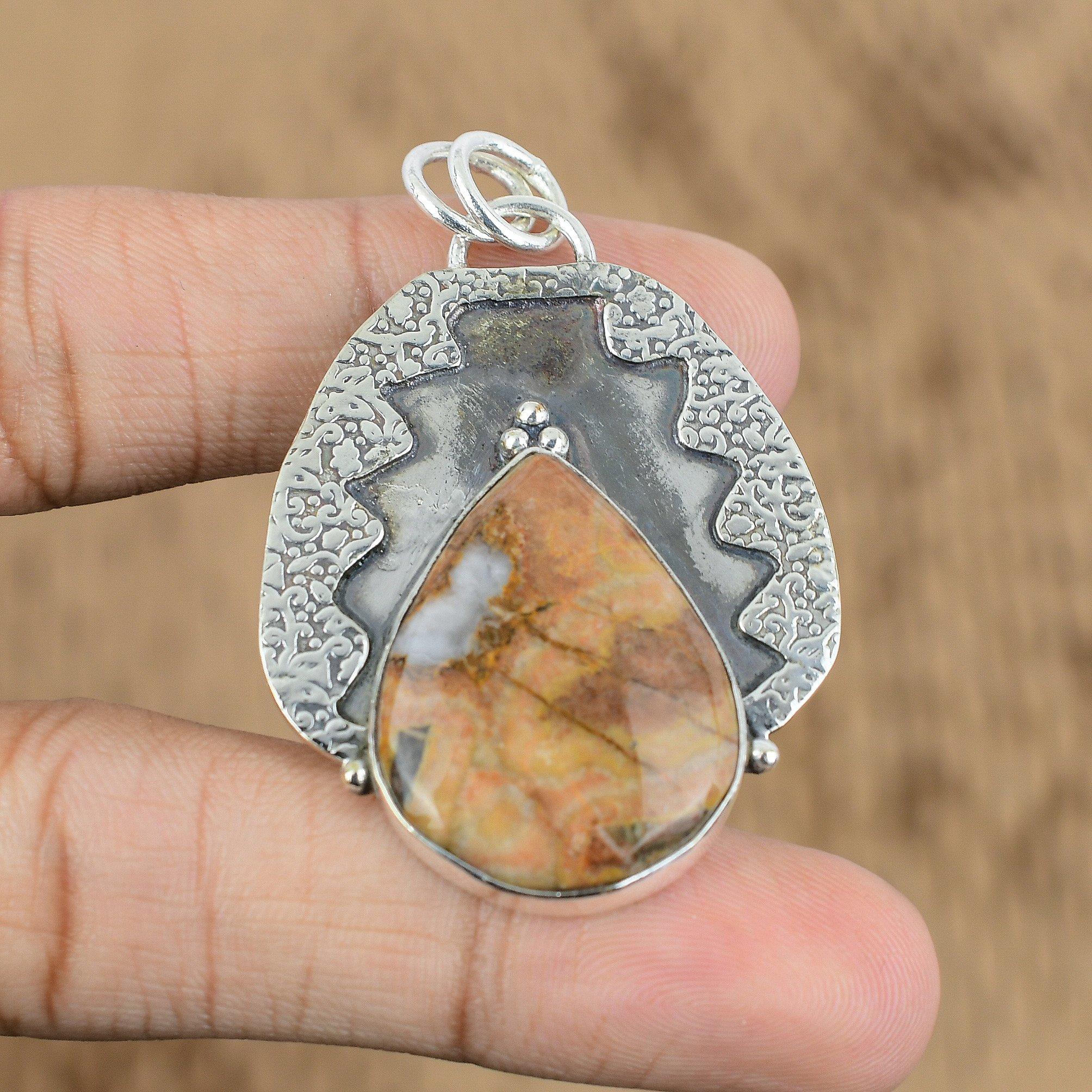

Womens day Deal 925 Silver Bauxite Gemstone Handmade Ethnic New Pendant Jewelry