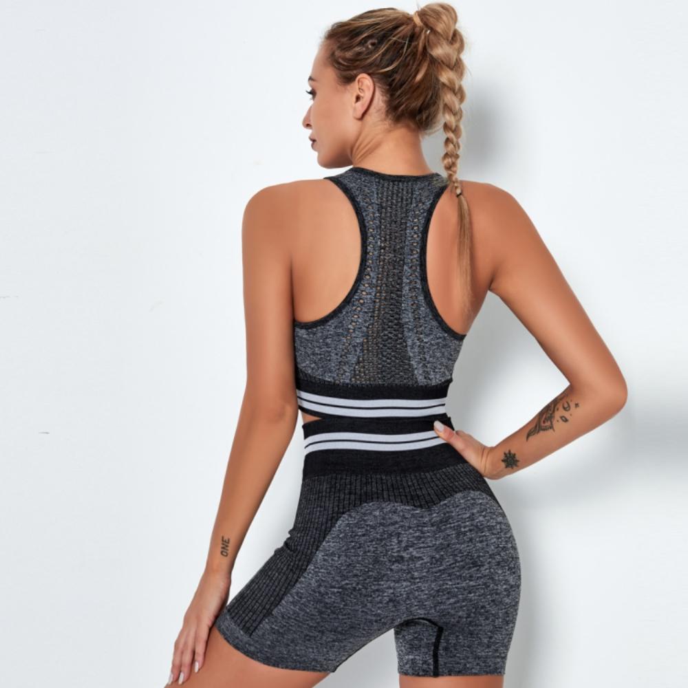 Sports outfit set top shorts fitness yoga two-piece for the gym xs S