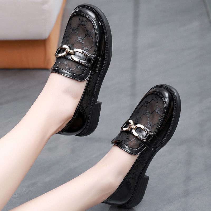 Mesh Mesh Loafers Women's Summer New Flat-soled Single Shoes Soft-soled Breathable Versatile Small Leather Shoes Women