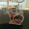 Fashion Greedy Cat Shaker Keyring Bag Charm Acrylic Pendant Keychains Car Keys Holder Handbag Decorations for Boys Girls