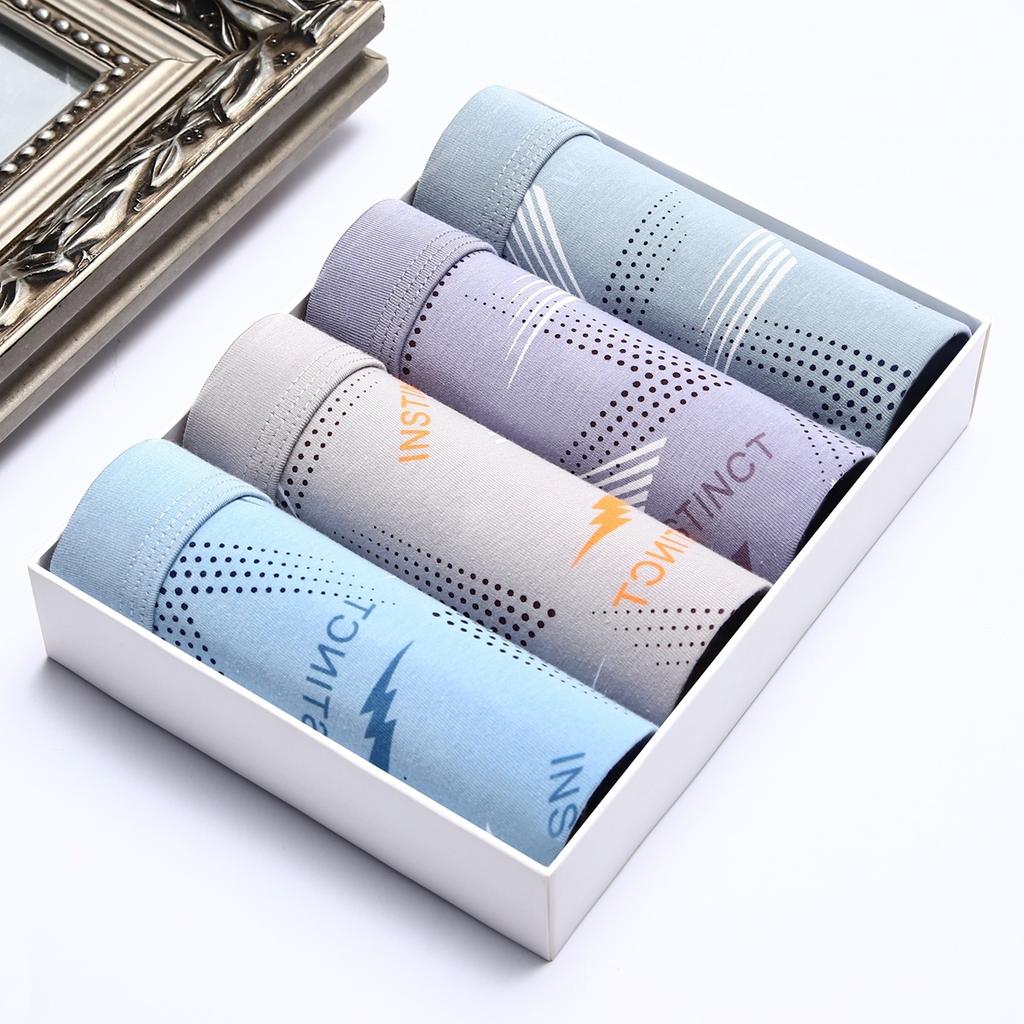 4pcs Men's Four Cornered Underwear Breathable Waistband Men's Underwear Trendy Underwear Men's Boxer Brief