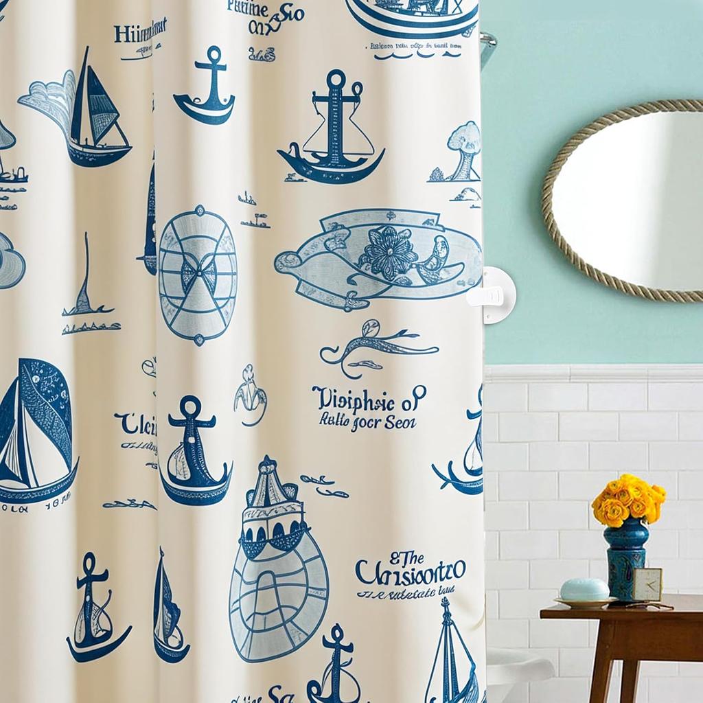 4Pcs Shower Curtain Clip, Shower Windproof Splash Guard Self Adhesive Showers Curtain Clips Weight Clip (White)