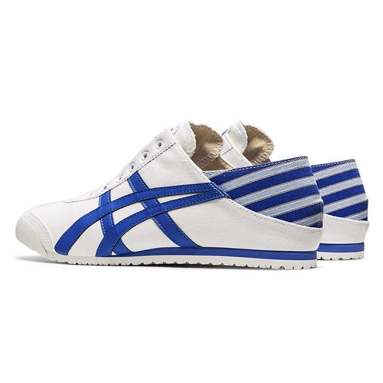ONITSUKA TIGER Mexico 66 Paraty Stoff Retro Sport Rutschfest Langlebig Low Top Lifestyle Schuhe Unisex Sneaker Weiß Blau 1183A437-101