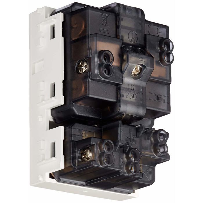 Multiprise 4box - 4B.V14.H21.XL - Side Unika Compatible avec Vimar Plana, 250 V, Blanc