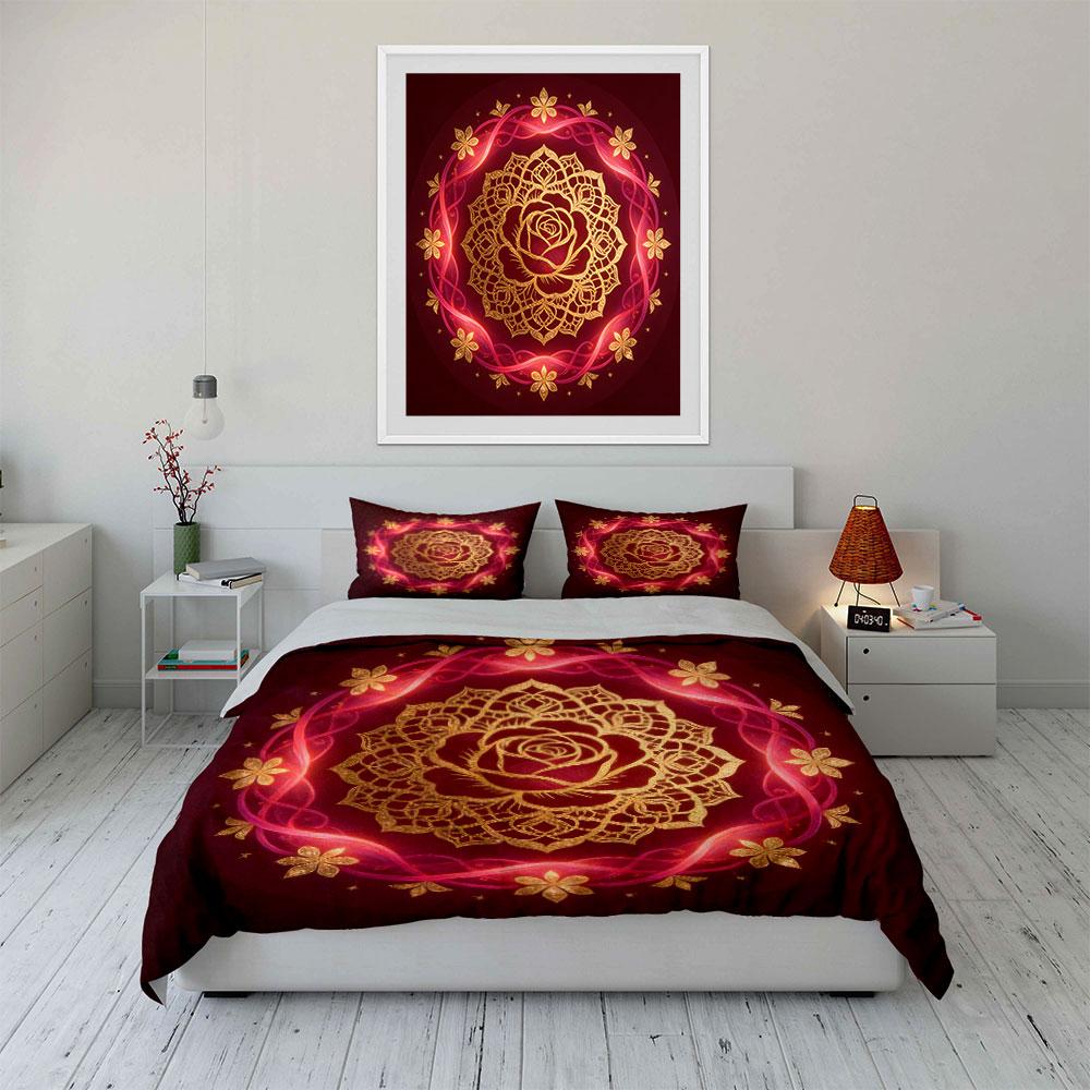 Luxury Floral Decorative Set Soft Comfortable Duvet Cover Bedding Set Included 1*Duvet Cover & 2*Pillowcases, Gift